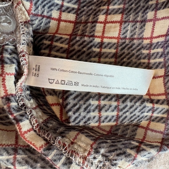 Free People FP One Plaid  Miles Tuxedo Shirt Tunic Flowy Women's Size Small READ - Picture 16 of 16